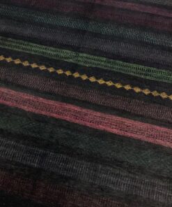 Alternative view of Tapis moderne noire rayures colorées