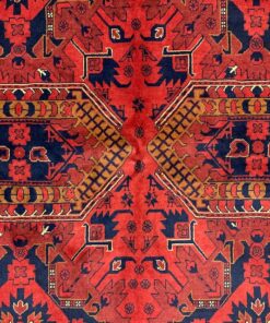 Tapis Afghan rouge motifs géométriques 10 IMG 4869
