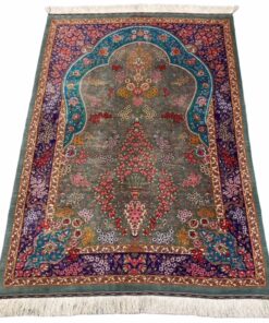 Ghom soie vase et arbre de vie multicolore