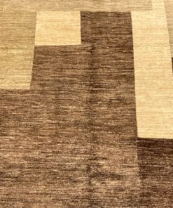 Alternative view of Tapis moderne marron clair géométrique