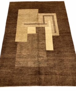 Tapis moderne marron clair géométrique