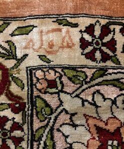 Tapis Hereke en soie et fils d'or 12 signature hereke